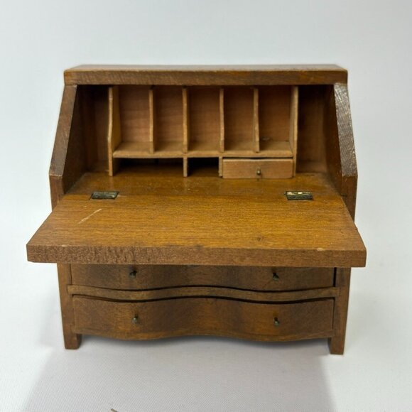 Vintage Miniature Secretary Desk Dollhouse Furniture Drawers Made in Japan - Picture 3 of 11